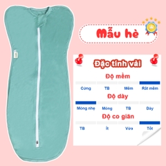 Nhộng chũn cho bé sơ sinh chất cotton 4 chiều cao cấp BBShine, Túi ngủ cho bé mềm mịn khóa kéo 2 chiều tiện lợi – SS002