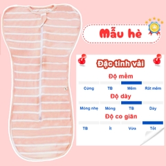 Nhộng chũn cho bé sơ sinh chất cotton 4 chiều cao cấp BBShine, Túi ngủ cho bé mềm mịn khóa kéo 2 chiều tiện lợi – SS002