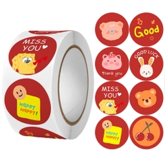 Cuộn 500 sticker nhãn dán khích lệ khen thưởng học tập cho bé yêu với nhiều họa tiết kèm slogan khiến những giờ học thêm sinh động BBShine – ST010