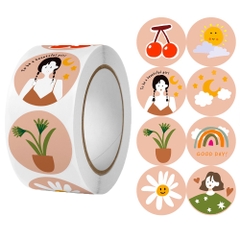 Cuộn 500 sticker nhãn dán khích lệ khen thưởng học tập cho bé yêu với nhiều họa tiết kèm slogan khiến những giờ học thêm sinh động BBShine – ST010