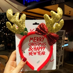 Băng đô Noel sừng tuần lộc đính sequin lấp lánh BBShine, Băng đô Giáng sinh đơn giản phù hợp cho mọi lứa tuổi – NOEL015