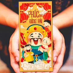 Bao lì xì Quý Mão 2023 dày dặn BBShine, Set 10 bao lì xì Tết cao cấp họa tiết in sắc nét – LX004