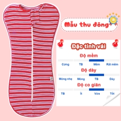 Nhộng chũn cho bé sơ sinh chất cotton 4 chiều cao cấp BBShine, Túi ngủ cho bé mềm mịn khóa kéo 2 chiều tiện lợi – SS002