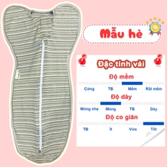 Nhộng chũn cho bé sơ sinh chất cotton 4 chiều cao cấp BBShine, Túi ngủ cho bé mềm mịn khóa kéo 2 chiều tiện lợi – SS002