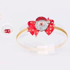 Băng đô Noel cài tóc cho bé sơ sinh 0-2 tuổi đính nơ đỏ phố họa tiết Giáng sinh đáng yêu kèm dây lấp lánh BBShine – NOEL011