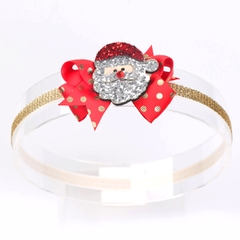 Băng đô Noel cài tóc cho bé sơ sinh 0-2 tuổi đính nơ đỏ phố họa tiết Giáng sinh đáng yêu kèm dây lấp lánh BBShine – NOEL011