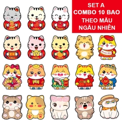 Bao lì xì chibi Quý Mão 2023 cao cấp BBShine, Bao lì xì Tết họa tiết hình mèo ngộ nghĩnh – LX006