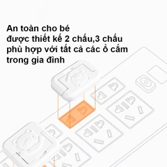 Bịt ổ điện an toàn cho bé, Nút bịt ổ điện cao cấp chống giật nhỏ gọn chắc chắn có quai cầm tiện lợi BBShine – SS025