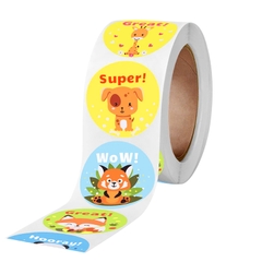 Cuộn 500 sticker khen thưởng tiếng Anh khích lệ tinh thần học tập cho bé yêu với nhiều họa tiết kèm slogan tiếng Anh thú vị BBShine – ST013
