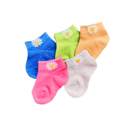 Set 5 đôi tất vớ cổ thấp cho bé 0-2 tuổi chất cotton nhẹ mát 5 màu phối hoa cúc hottrend xinh xắn BBShine – T014