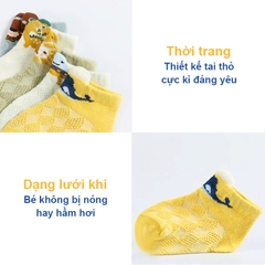 Tất cho bé gái 0-3 tuổi thoáng khí BBShine, Set 5 tất lưới cho bé hình thú cho bé ngộ nghĩnh nhiều màu sắc xinh xắn – T022