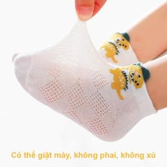 Tất cho bé gái 0-3 tuổi thoáng khí BBShine, Set 5 tất lưới cho bé hình thú cho bé ngộ nghĩnh nhiều màu sắc xinh xắn – T022