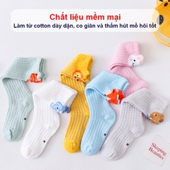 Tất cho bé 0-3 tuổi chống muỗi BBShine, Tất cho bé gái và bé trai cao cổ chống trơn trượt hình thú đủ màu sắc - T019