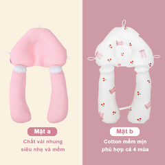 Gối chữ U cho bé sơ sinh chống giật mình cao cấp BBShine, Gối chống bẹp đầu có dây rút điều chỉnh 3 đầu giúp bé ngủ ngon – SS036