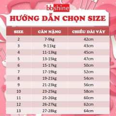 Váy cho bé gái, Váy hoa nhí cho bé gái 7-28kg cánh tiên cổ thêu hoa siêu xinh BBShine – D091