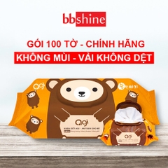 Khăn ướt Agi, Khăn ướt cho bé chính hãng mềm mịn không mùi an toàn cho bé yêu (gói 100 tờ) BBShine – KH011