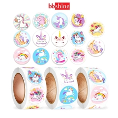 Sticker Unicorn, cuộn 500 sticker khen thưởng với nhiều họa tiết đáng yêu cho những giờ học của bé thêm thú vị và sáng tạo BBShine – ST014