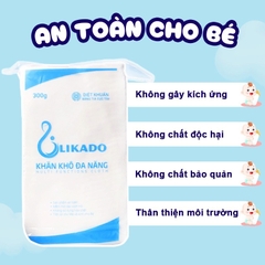 Khăn khô đa năng Likado, Giấy khô đa năng 300g chính hãng mềm mịn không mùi an toàn cho bé sơ sinh (270 tờ) BBShine – KH007