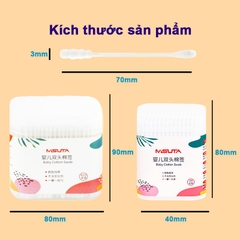 Tăm bông sơ sinh, Tăm bông trẻ em chuyên dụng hộp 400 que Misuta cao cấp BBShine – SS020
