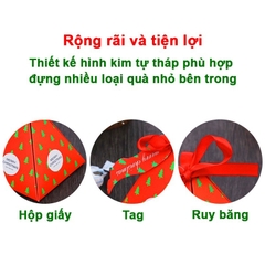 Hộp quà Giáng sinh hình kim tự tháp BBShine, Hộp quà Noel đựng kẹo ngộ nghĩnh xinh xắn – G003