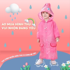 Áo mưa cho bé 2-7 tuổi hình thú vui nhộn BBShine, Áo mưa trẻ em xuất Nhật cao cấp nhiều màu sắc đáng yêu cho bé – AM001