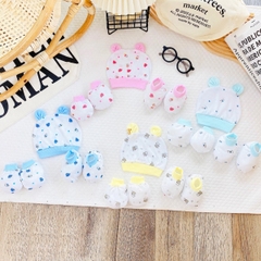 Mũ sơ sinh kèm bao tay bao chân chất cotton cao cấp BBShine, Set bao tay chân mũ sơ sinh 5 chi tiết nhiều họa tiết xinh xắn – SS037