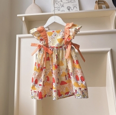 Váy bé gái 10-35kg họa tiết thỏ đáng yêu BBShine, Đầm bé gái tay cánh tiên phối màu siêu xinh – D100