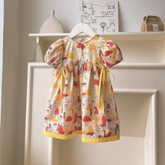 Váy bé gái 10-35kg họa tiết thỏ đáng yêu BBShine, Đầm bé gái tay bồng phối màu siêu xinh – D101