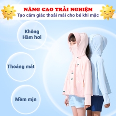 Áo chống nắng cho bé 2-12 tuổi có mũ che cao cấp BBShine, Áo khoác chống nắng cho bé thoáng mát nhiều họa tiết đáng yêu - AK024