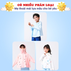 Áo chống nắng cho bé 2-12 tuổi có mũ che cao cấp BBShine, Áo khoác chống nắng cho bé thoáng mát nhiều họa tiết đáng yêu - AK024