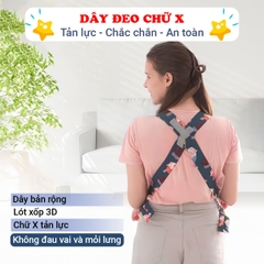 Địu em bé 0-3 tuổi đa năng gọn nhẹ BBShine, Địu cho bé 4 tư thế thoáng khí cao cấp – SS044
