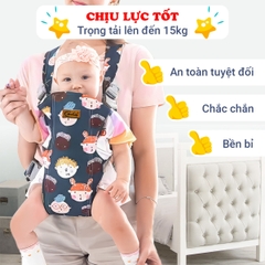 Địu em bé 0-3 tuổi đa năng gọn nhẹ BBShine, Địu cho bé 4 tư thế thoáng khí cao cấp – SS044