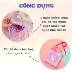 Túi xách cho bé gái hình chú kỳ lân đáng yêu BBShine, Túi đeo chéo cho bé phong cách Hàn Quốc phối màu cao cấp - TX042