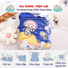 Chăn lông tuyết cho bé chất mềm mịn cao cấp BBShine, Chăn cho bé nhiều họa tiết ngộ nghĩnh đáng yêu - KH013