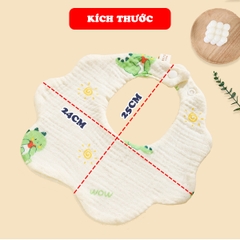Yếm cho bé 0-3 tuổi chất muslin cao cấp BBShine, Yếm tròn cho bé 6 lớp dày dặn nhiều họa tiết đáng yêu - SS042