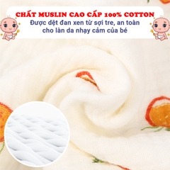 Yếm cho bé 0-3 tuổi chất muslin cao cấp BBShine, Yếm tròn cho bé 6 lớp dày dặn nhiều họa tiết đáng yêu - SS042