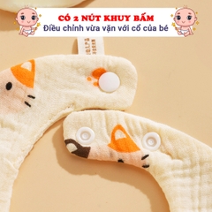 Yếm cho bé 0-3 tuổi chất muslin cao cấp BBShine, Yếm tròn cho bé 6 lớp dày dặn nhiều họa tiết đáng yêu - SS042