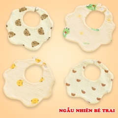 Yếm cho bé 0-3 tuổi chất muslin cao cấp BBShine, Yếm tròn cho bé 6 lớp dày dặn nhiều họa tiết đáng yêu - SS042