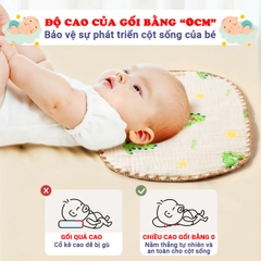 Gối cho bé sơ sinh 10 lớp mềm mại cao cấp BBShine, Gối xô sơ sinh cho bé nhiều họa tiết đáng yêu - SS041