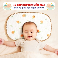 Gối cho bé sơ sinh 10 lớp mềm mại cao cấp BBShine, Gối xô sơ sinh cho bé nhiều họa tiết đáng yêu - SS041