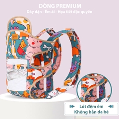 Địu em bé 0-3 tuổi đa năng BBShine, Địu cho bé 4 tư thế gọn nhẹ bề mặt lưới thoáng khí – SS034