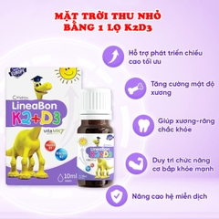 Vitamin D3K2 Lineabon chính hãng an toàn BBShine, Vitamin cho bé hấp thu canxi và tăng chiều cao hiệu quả - I023