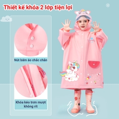 Áo mưa cho bé 2-10 tuổi cao cấp BBShine, Áo mưa trẻ em 3D nhiều hoạ tiết đáng yêu - AM020