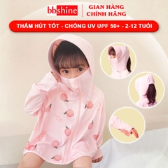 Áo chống nắng cho bé 2-12 tuổi có mũ che cao cấp BBShine, Áo khoác chống nắng cho bé thoáng mát nhiều họa tiết đáng yêu - AK024