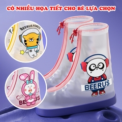 Ủng đi mưa trong suốt mềm dẻo cao cấp BBShine, Bọc giày đi mưa chống thấm tuyệt đối nhiều hoạ tiết đáng yêu cho bé - AM018
