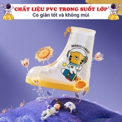 Ủng đi mưa trong suốt mềm dẻo cao cấp BBShine, Bọc giày đi mưa chống thấm tuyệt đối nhiều hoạ tiết đáng yêu cho bé - AM018