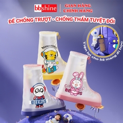 Ủng đi mưa trong suốt mềm dẻo cao cấp BBShine, Bọc giày đi mưa chống thấm tuyệt đối nhiều hoạ tiết đáng yêu cho bé - AM018