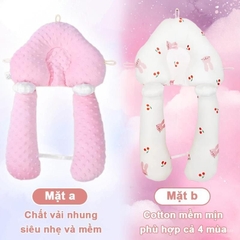 Gối chữ U cho bé sơ sinh chống giật mình cao cấp BBShine, Gối chống bẹp đầu có dây rút điều chỉnh 3 đầu giúp bé ngủ ngon – SS036