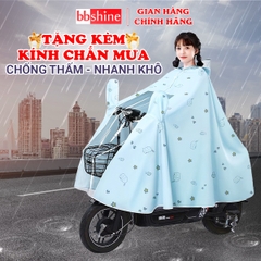 Áo mưa cánh dơi chất liệu PVC cao cấp BBShine, Áo mưa 1 người nhanh khô chống thấm nước tốt - AM019