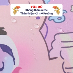 Ô gấp gọn tán rộng cán dài cao cấp BBShine, Dù che mưa nhiều hoạ tiết đáng yêu cho bé - AM017